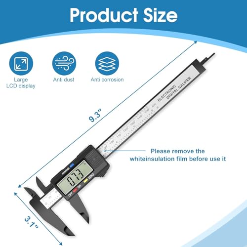 Image of Plastic Digital vernier caliper, 6 inch with Large LCD Screen, Electronic Vernier Caliper Gauge Micrometer