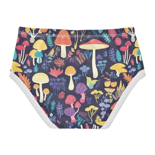 Wusikd Mushrooms Girls' Underwear Cotton Plants Colors Girls Briefs Soft Toddler Underwear 2T2
