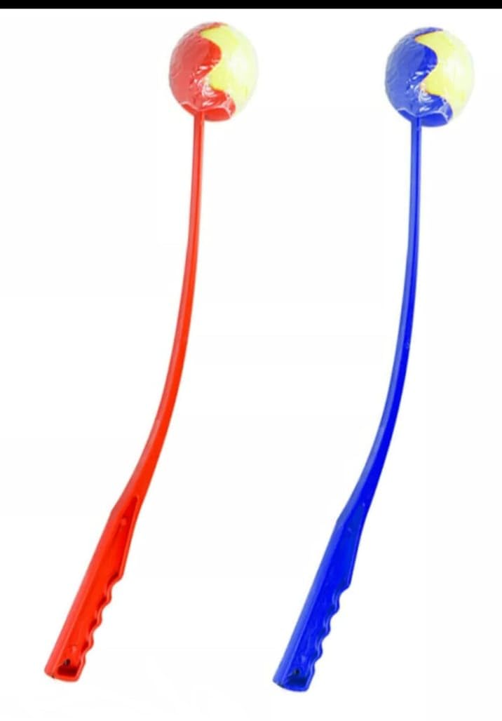2x (HoF)® Outdoor Garden Dog Ball Thrower Launcher for Walking, Fetch and Play - Ball Included