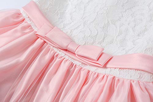 Image of LZH Baby Girls Ruffle Lace Backless with Headwear,Bowknot Flower Dresses Pageant Party Wedding Baby Girl Christmas Dress