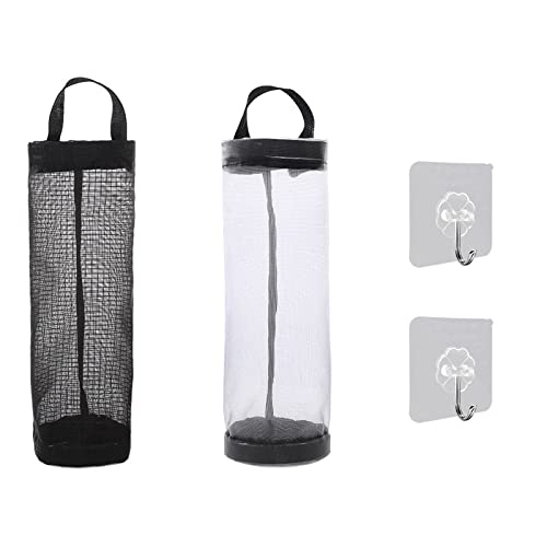 Butyeak Soporte para Bolsa de plástico Bolsa de Basura de Malla Dispensadores de Almacenamiento Colgantes Plegables Organizador de Soporte Reciclaje Bolsillo de supermercado 2 Ganchos Cocina