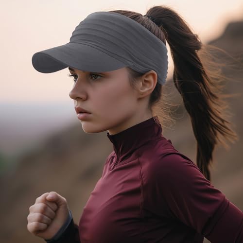 Image of Sports Sun Visor for Men Women UV Protection Lightweight Packable Stretchy Hats for Running, Tennis, Golf