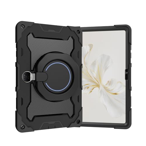 Étui pour Honor Pad 9 12.1" antichoc noir avec support rotatif et bandoulière