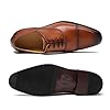 Men's Business Formal Dress Shoes Wedding Office Genuine Leather Oxfords Low Top Lace Up Suit Shoes,Brown,9 #2
