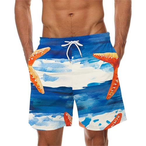 Swim Trunks Mens Summer Hawaiian Beach Shorts Quick Dry Loose Fit Board Shorts Holiday Casual Bathing Suit Pants