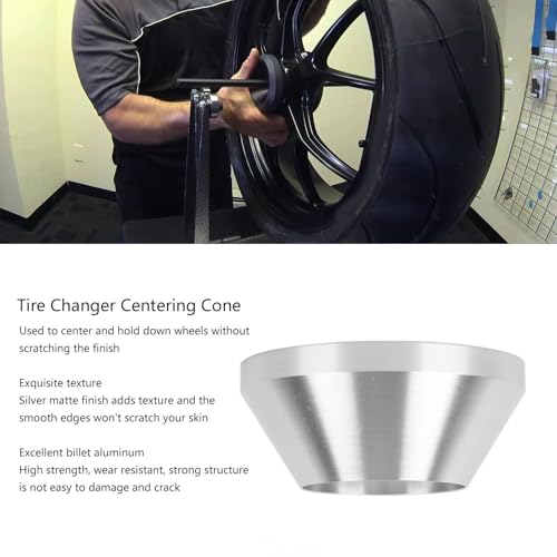 Image of Wheel Balancer Hold Down Cone, Manual Tire Changer Centering Cone Billet Aluminum Wheel Balancer Hold Down Cone for 1.67in Diameter Center Post Car Truck