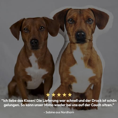 DeinLieblingskissen Personalisiertes Formkissen mit Foto – 3D Fotokissen Hund, Katze, Gesicht u.v.m. – Flauschiges Kissen in 6 Größen – Einzigartige Geschenkidee (25cm)