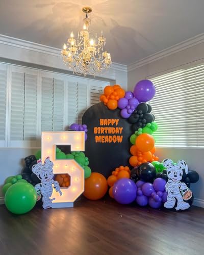 Image of Halloween Party Balloons Decorations, 12Inch 60Pcs Black Orange Purple Green Confetti Balloons for Kids Halloween Birthday Party Decoration