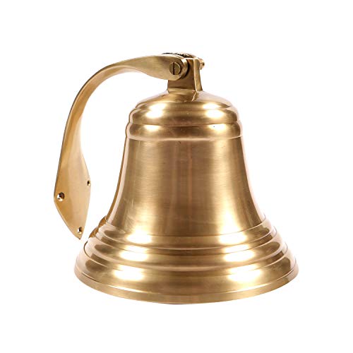 Campana de barco de latón 12,7 cm con cuerda de amarre incluye soportes