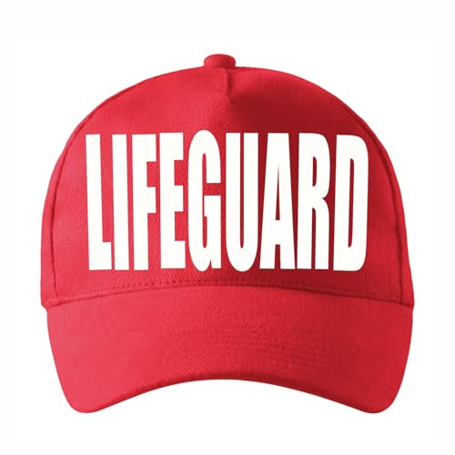 lepni.me Cappello da Bagnino Unisex Professionale | Ideale per Abbigliamento da Bagnino Uniforme Attrezzatura Piscina Festa Accessori | Chiusura con Fibbia (Taglia Unica Rosso Multicolore)