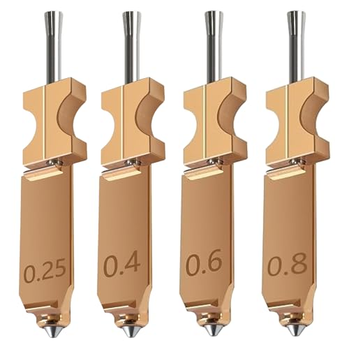 4PCS AD5X Hotend Nozzles Kits 0.25/0.4/0.6/0.8MM Integrated Hotend Upgraded Stainless Steel Nozzle, Quick-Swap 3D Printe