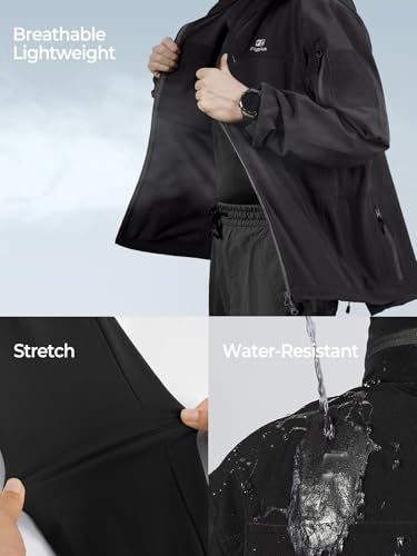 Men’s Tactical Jacket Lightweight Hooded Windbreaker Water Resistant Stretch Breathable 9 Pockets Outdoor Work Coat2