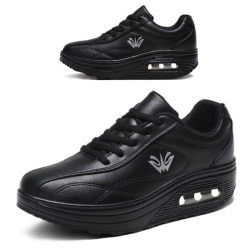 Image of RUIDENG Platform Sneakers for Women Air Cushion | Walking Shoes Women Comfortable All Day | Thick Rocker Bottom