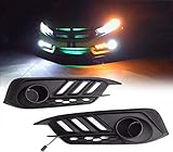 Xotic Tech Switchback LED Front Fog Light w/Turn Signal Lamps Dual Function Compatible with Honda...