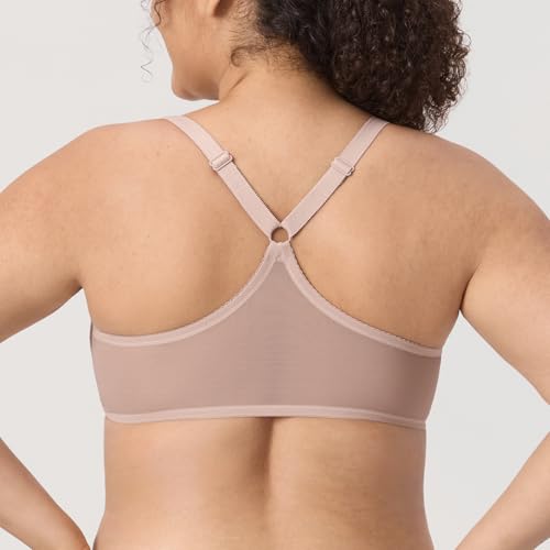 Image of DELIMIRA Women's Front Closure Racerback Bras | Plus Size, Full Coverage, Lace, Underwire, No Padding Unlined