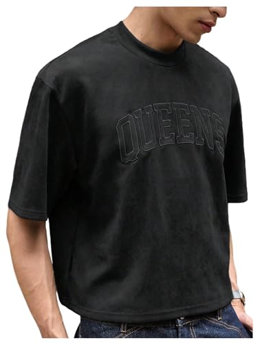 GORGLITTER Men's Cropped T Shirt Crop Top Graphic Short Sleeve Oversized Gym Boxy Tees Workout Shirts