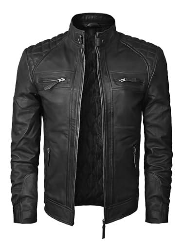 Real Leather Jacket Men - Motorcycle Soft Real SheepSkin Leather Jacket3