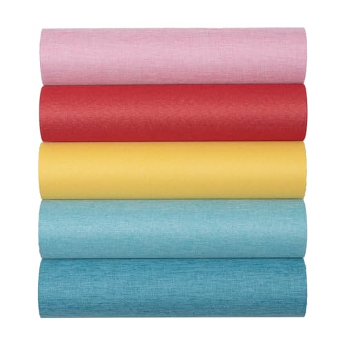 10pcs Book Cloth 14x10 Fabric Surface and Paper Backed for Book Binding Fabric 5 Colors Bookbinding Cloth for DIY Book Cover Bookbinding Paper (Style C)