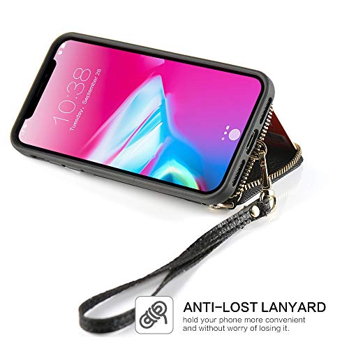 image for ZVE Case for Apple iPhone Xs and iPhone X, 5.8 inch, Leather Wallet Ca