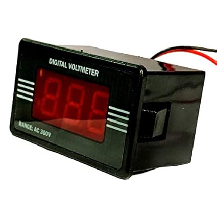 Microtail Plastic AC 60-300v direct digital voltmeter indicator portable for home, office & industry use, Black Colour