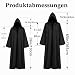 Herren-Kapuzenmantel, Halloween Mittelalter Umhang, Ritter Robe Kostüm 59"