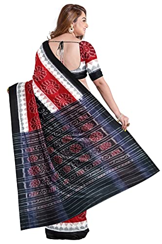 Image of Odisha Sambalpuri Handloom Ikat Women's Cotton Saree, Odisha Handloom Handmade Pure Cotton Khandua Saree, Ikkat Orissa Traditional Handloom Saree Without Blouse
