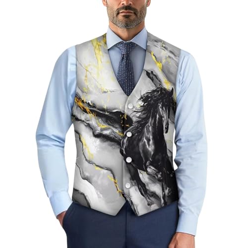 TOADDITDO Animal Print Suit Vest for Men Regular Fit V-Neck Vests Lightweight Sleeveless Workout Tops