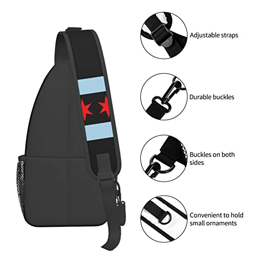 Mochila bandolera negra unisex para uso diario miniatura 6