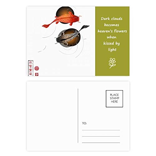 Carte postale poisson chanceux chinois DIYthinker lot de 20 pour remerciements
