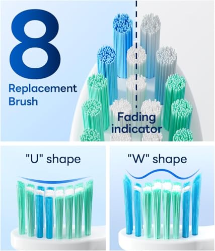 Image of Bymore Electric Sonic Rechargeable Toothbrush for Adults, Bright White
