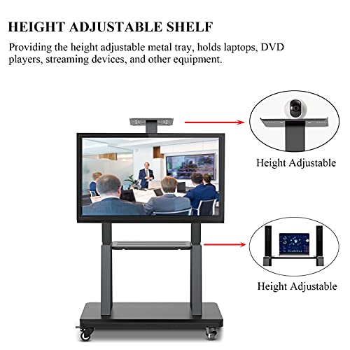 Soporte Móvil para TV de 32 a 75 pulgadas con Ruedas y Estantes Ajustables miniatura 2