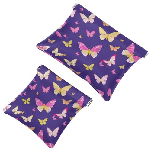 Rimani organizzato: 2 pezzi Art Butterfly-1078 Shrapnel Pouch - La tua borsa per il trucco Multicolore