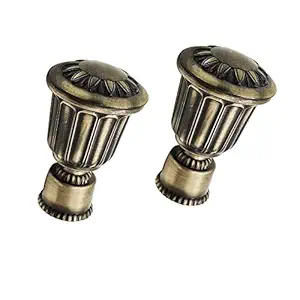Volo Premium Brass Antique Curtain Bracket Finial Set of 2 Pcs