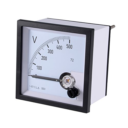 Image of uxcell AC 0-500V Analog Panel Voltage Gauge Volt Meter 72 1.5% Error Margin