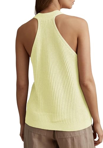 Image of Womens Button-Front Sweater Vest Top V Neck Sleeveless Knit Tank Fitted Halter Raceback Cardigan Vest