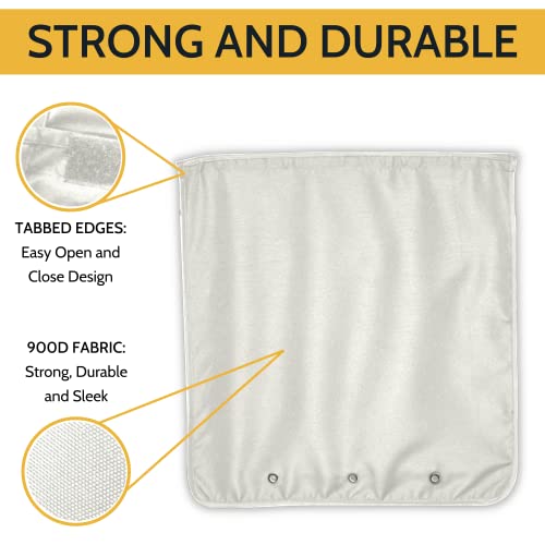 Image of Slimline Mail Slot Catcher for Door (20.4 inch W x 20 inch D), Letterbox Catcher for Glass, Wood & Metal Doors - Strong Adhesive, Indoor Post Catcher for Small Packages & Magazines (Warm White)