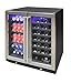 Vinotemp Wine and Beverage Cooler Refrigerator Dual Zone 19 in. Drink Fridge for Bottles and Cans, Adjustable Temperature Control with Glass Doors, 33 Bottle & 101 Can, Stainless Steel