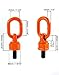 QWORK Heavy Duty M16 x 31.8 G80 Swivel Hoist Ring, 2 Pack 1.12Ton-2Ton Large Capacity Swivel Eye Bolt, 360° Rotation Hoist Ring, 1080Mpa Tensile Strength, Red
