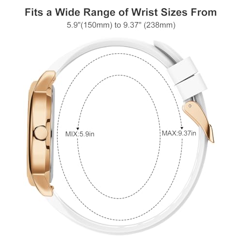 Stylish Waterproof Nurse Watch for Medical Professionals - Luminous Dial, 24-Hour Military Time, Easy Read, Silicone Band in Rose Gold and White - Image 3