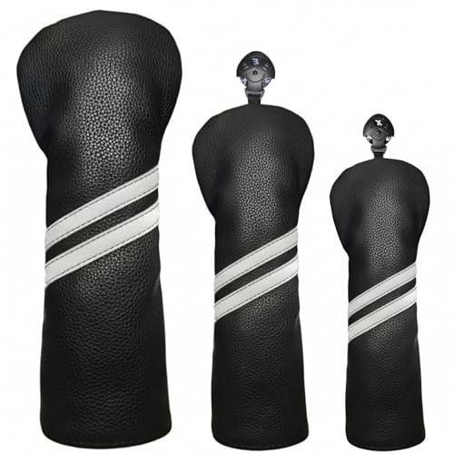Golf Club Covers, 3PCS Driver Fairway Hybrid Wood Headcovers Set,
