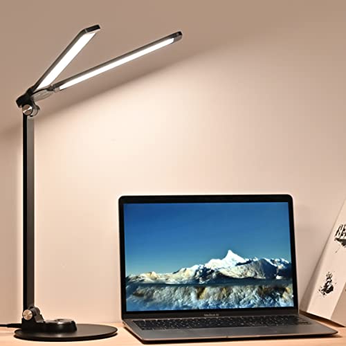 Ksrekj Adjustable Foldable Desk Lamps For Home Office - Double Swing Led Desk Light With Memory Function, Touch Control Desktop Lamp Dimmable Table Desk Light For Work/Study/Craft #TOP1