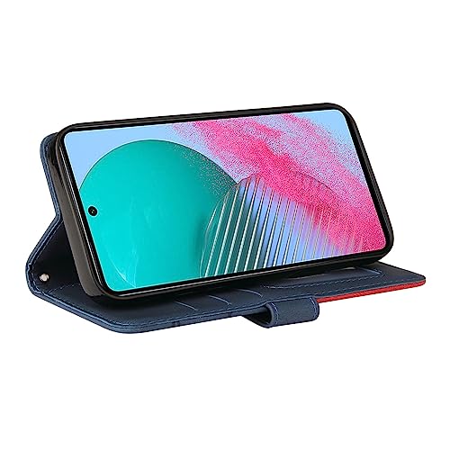 Wuhaizher Samsung A15 Case Geometric, Shockproof Wallet Case PU Leather with Card Slots Folding Stand Magnetic Scratchproof Protect Flip Cover for Samsung Galaxy A15 5G / 4G Phone Cases, Blue