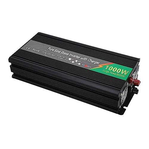 WINH Inversor de Corriente de Onda Sinusoidal Pura de 1000 W, Enchufe de la UE de Baja Pérdida 220 V Convertidor de Onda Sinusoidal Pura de Alta Eficiencia Pantalla LED LCD para Cargas Inductivas