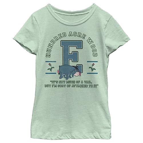 Disney Winnie The Pooh Eeyore Collegiate Girl's Solid Crew Tee