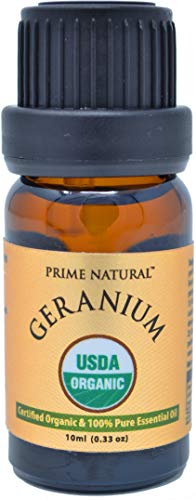 Organic Geranium Oil 10ml - USDA Organic Certified - Natural Pure Undiluted Therapeutic