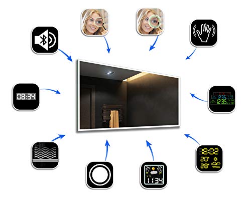 LED Illuminated Bathroom Mirror Custom Size 140x60cm