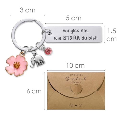 MEJOSER Geschenke für Frauen Beste Freundin Mutmacher Geschenk Schlüsselanhänger mit Gravur Gute Besserung Geschenke Mama Schwester Kollegin Geburtstagsgeschenk Weihnachtsgeschenke für Frauen