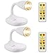 Justech 2PCs LED Focos Inalámbricos de 2 Modos de Control de Control Remoto y Botón con Base Magnética Luces de Pantalla a Pilas con Temporizador Focos de Acento Giratorios de 360° - Blanco Cálido