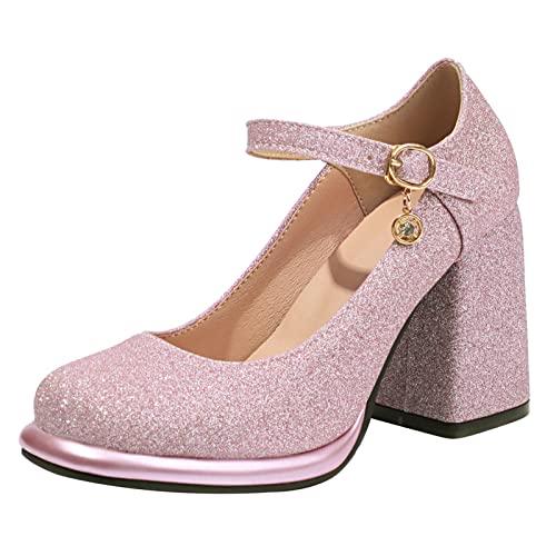 Chaussures Merceditas femme à talon large et sangle cheville Lizoleor