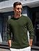 COOFANDY Mens Sweater Pullovers Lightweight Dress Sweater Fashion Winter Sweaters Dark Army Green